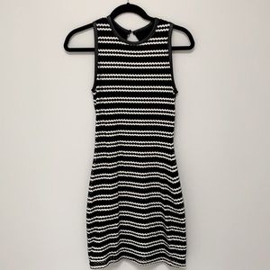 Black and white body-con dress